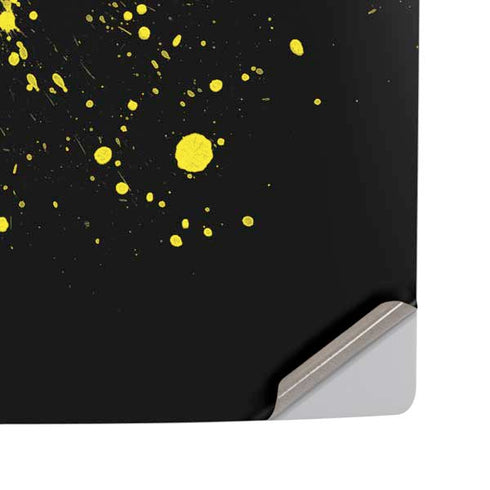 DC Comics Batman Logo Yellow Splash PS5 Pro Disk Console Skin