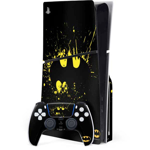 DC Comics Batman Logo Yellow Splash PlayStation PS5 Skins