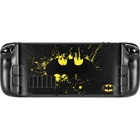 DC Comics Batman Logo Yellow Splash Steam Deck Handheld Gaming Computer OLED Skin
