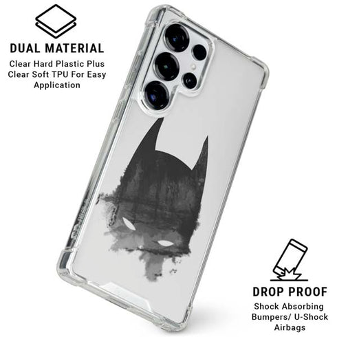 DC Comics Batman Mask Art Galaxy S26 Ultra Clear Case