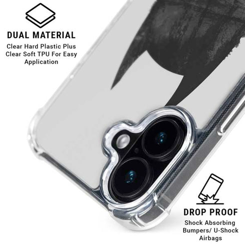 DC Comics Batman Mask Art iPhone 16 Plus Clear Case