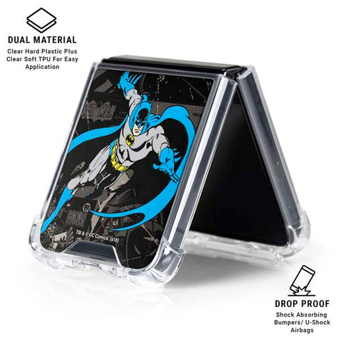 DC Comics Batman Classic Art Galaxy Z Flip7 Clear Case