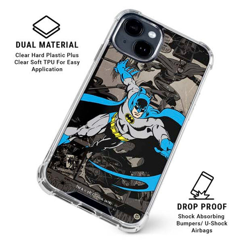 DC Comics Batman Classic Art iPhone 15 Clear Case