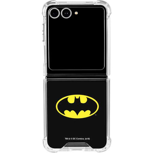 DC Comics Batman Movie 1989 Logo Galaxy Z Flip7 Clear Case