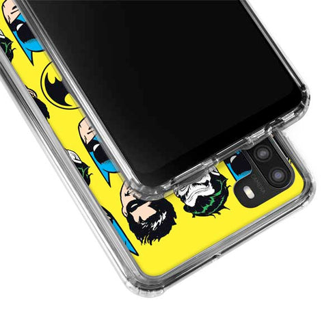 DC Comics Batman Vintage Character Pattern - Joker and Robin Galaxy A21 Clear Case