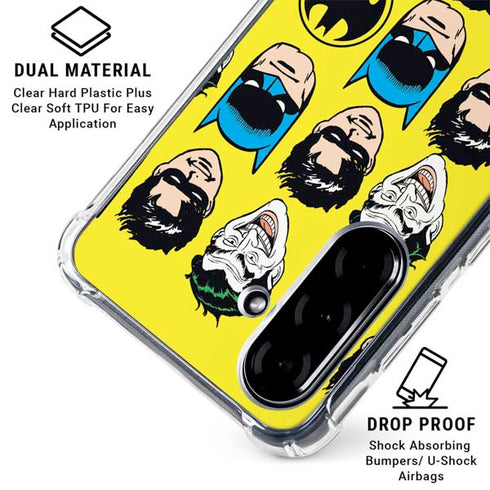 DC Comics Batman Vintage Character Pattern - Joker and Robin Galaxy A36 5G Clear Case