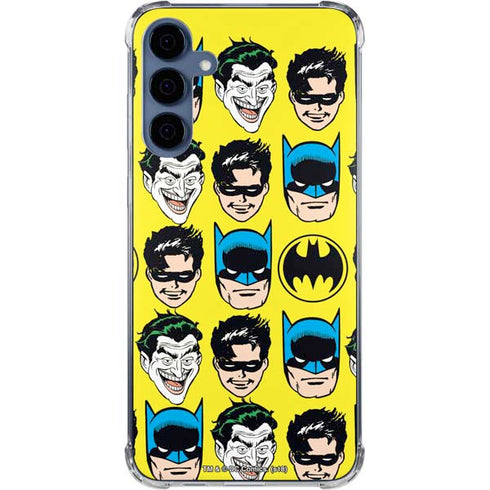 DC Comics Batman Vintage Character Pattern - Joker and Robin Galaxy A55 5G Clear Case