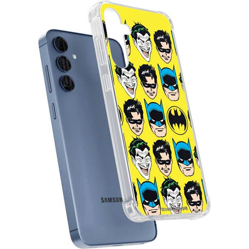DC Comics Batman Vintage Character Pattern - Joker and Robin Galaxy A55 5G Clear Case
