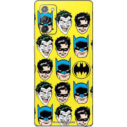 DC Comics Batman Vintage Character Pattern - Joker and Robin Galaxy Note20 5G Skin