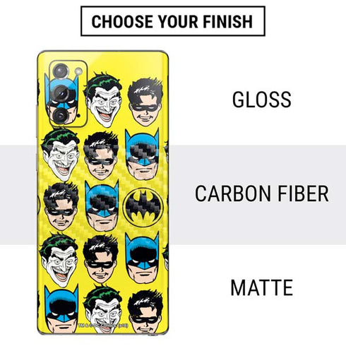 DC Comics Batman Vintage Character Pattern - Joker and Robin Galaxy Note20 5G Skin
