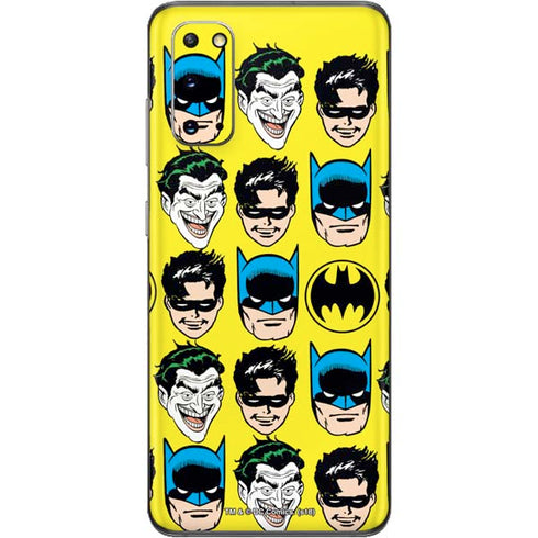 DC Comics Batman Vintage Character Pattern - Joker and Robin Galaxy S20 Skin