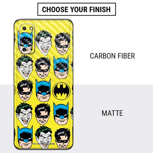DC Comics Batman Vintage Character Pattern - Joker and Robin Galaxy S20 Skin