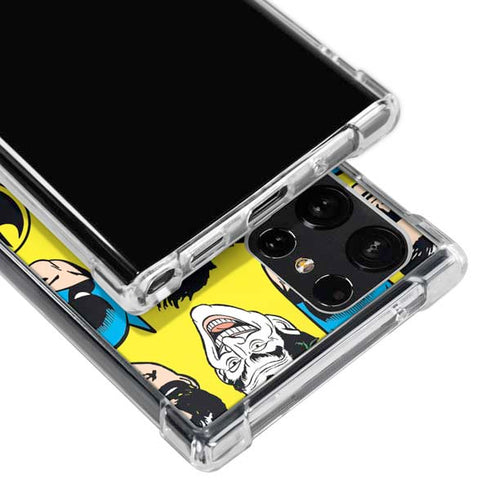 DC Comics Batman Vintage Character Pattern - Joker and Robin Galaxy S23 Ultra Clear Case
