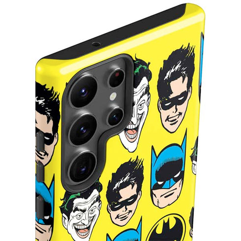 DC Comics Batman Vintage Character Pattern - Joker and Robin Galaxy S23 Ultra Pro Case