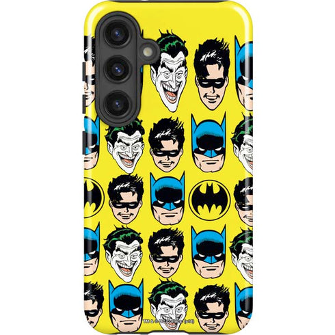 DC Comics Batman Vintage Character Pattern - Joker and Robin Galaxy S25 Impact Case