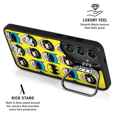 DC Comics Batman Vintage Character Pattern - Joker and Robin Galaxy S25 Kickstand Case