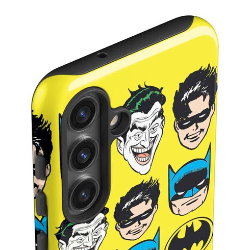 DC Comics Batman Vintage Character Pattern - Joker and Robin Galaxy S25 Plus Impact Case