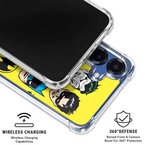 DC Comics Batman Vintage Character Pattern - Joker and Robin Galaxy S25 Clear Case