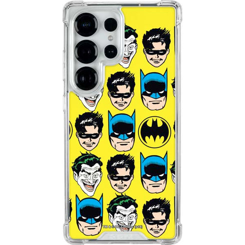 DC Comics Batman Vintage Character Pattern - Joker and Robin Galaxy S25 Ultra Clear Case