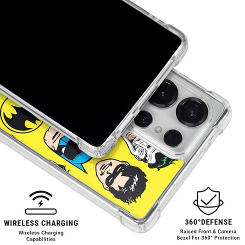 DC Comics Batman Vintage Character Pattern - Joker and Robin Galaxy S25 Ultra Clear Case