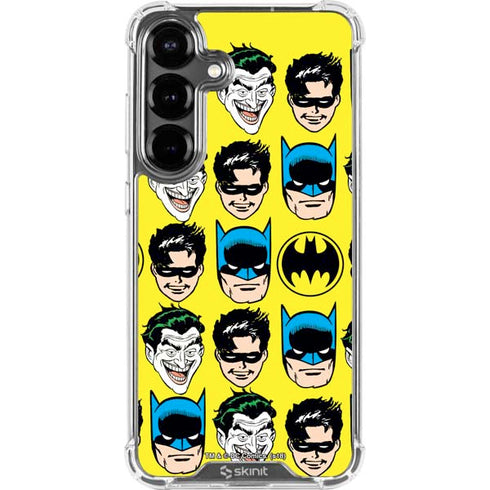 DC Comics Batman Vintage Character Pattern - Joker and Robin Galaxy S26 Clear Case