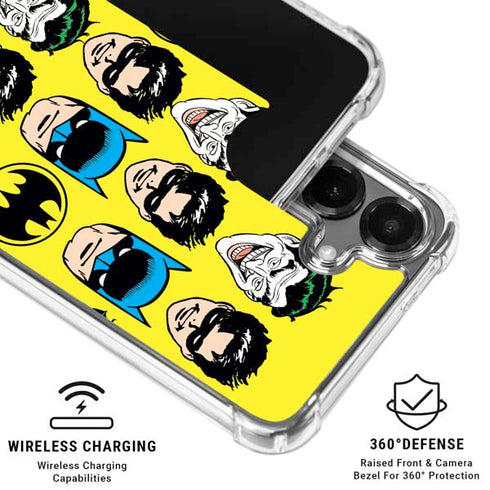 DC Comics Batman Vintage Character Pattern - Joker and Robin Galaxy S26 Clear Case