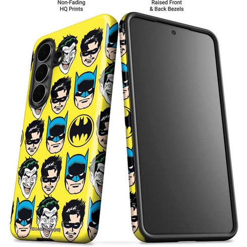DC Comics Batman Vintage Character Pattern - Joker and Robin Galaxy S26 Impact Case
