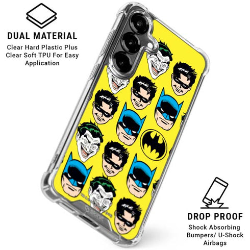 DC Comics Batman Vintage Character Pattern - Joker and Robin Galaxy S26 Plus Clear Case