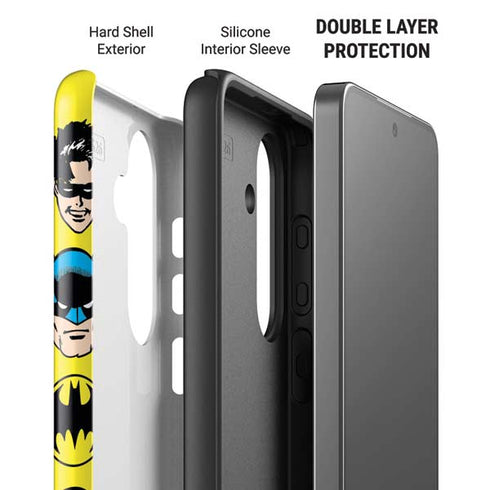 DC Comics Batman Vintage Character Pattern - Joker and Robin Galaxy S26 Plus Impact Case