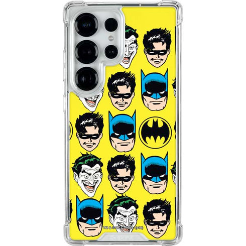 DC Comics Batman Vintage Character Pattern - Joker and Robin Galaxy S26 Ultra Clear Case