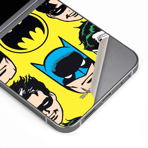 DC Comics Batman Vintage Character Pattern - Joker and Robin Galaxy Z Flip6 Skin