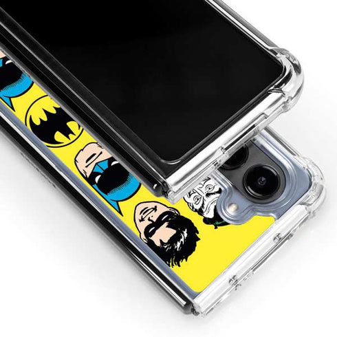 DC Comics Batman Vintage Character Pattern - Joker and Robin Galaxy Z Fold5 5G Clear Case