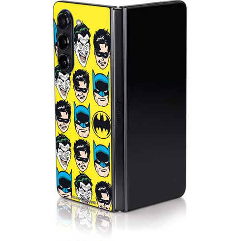DC Comics Batman Vintage Character Pattern - Joker and Robin Galaxy Z Fold5 5G Skin