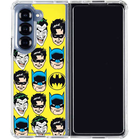 DC Comics Batman Vintage Character Pattern - Joker and Robin Galaxy Z Fold6 Clear Case