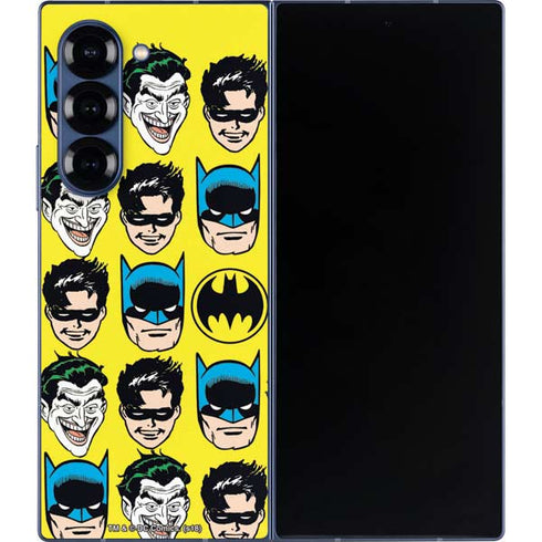 DC Comics Batman Vintage Character Pattern - Joker and Robin Galaxy Z Fold6 Skin