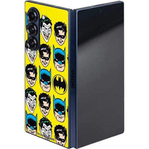 DC Comics Batman Vintage Character Pattern - Joker and Robin Galaxy Z Fold6 Skin