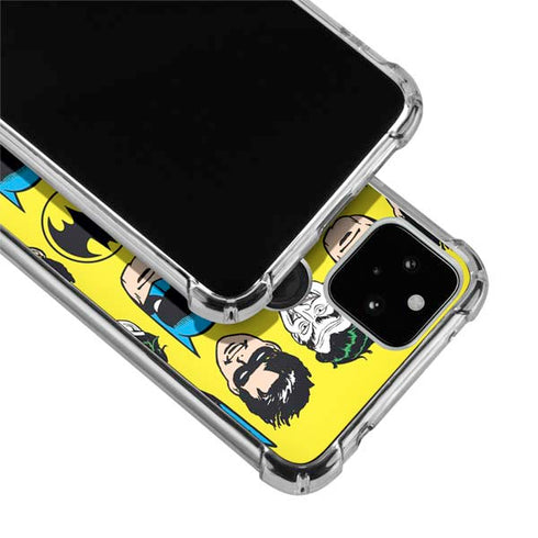 DC Comics Batman Vintage Character Pattern - Joker and Robin Google Pixel 5 Clear Case