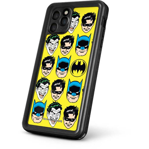 DC Comics Batman Vintage Character Pattern - Joker and Robin iPhone 11 Pro Waterproof Case