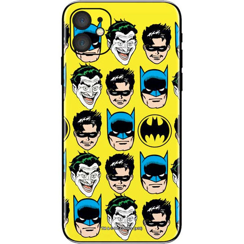 DC Comics Batman Vintage Character Pattern - Joker and Robin iPhone 11 Skin