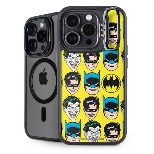 DC Comics Batman Vintage Character Pattern - Joker and Robin iPhone 13 Pro Kickstand Case