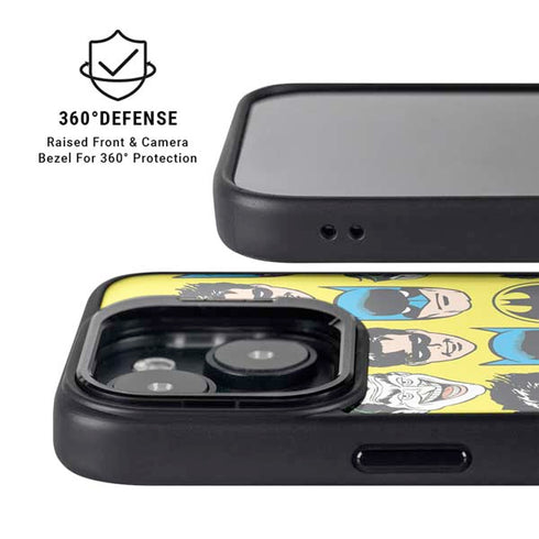 DC Comics Batman Vintage Character Pattern - Joker and Robin iPhone 14 Plus Kickstand Case