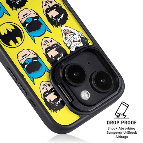 DC Comics Batman Vintage Character Pattern - Joker and Robin iPhone 14 Plus Kickstand Case