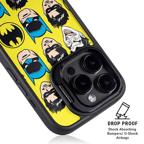 DC Comics Batman Vintage Character Pattern - Joker and Robin iPhone 14 Pro Kickstand Case