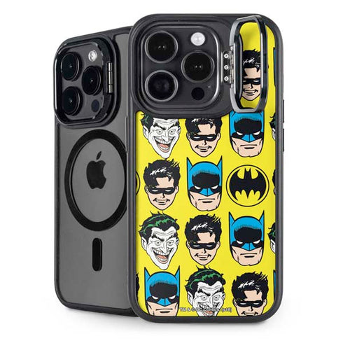 DC Comics Batman Vintage Character Pattern - Joker and Robin iPhone 14 Pro Max Kickstand Case