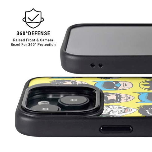 DC Comics Batman Vintage Character Pattern - Joker and Robin iPhone 15 Plus Kickstand Case