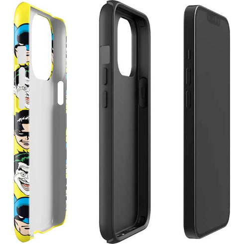 DC Comics Batman Vintage Character Pattern - Joker and Robin iPhone 15 Pro Impact Case