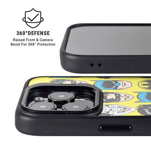 DC Comics Batman Vintage Character Pattern - Joker and Robin iPhone 15 Pro Max Kickstand Case