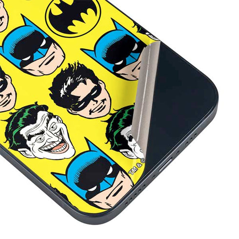 DC Comics Batman Vintage Character Pattern - Joker and Robin iPhone 15 Skin