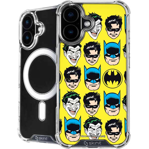 DC Comics Batman Vintage Character Pattern - Joker and Robin iPhone 16 MagSafe Case