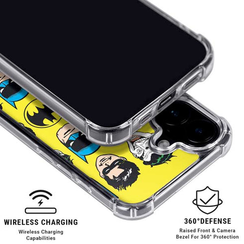 DC Comics Batman Vintage Character Pattern - Joker and Robin iPhone 16 MagSafe Case